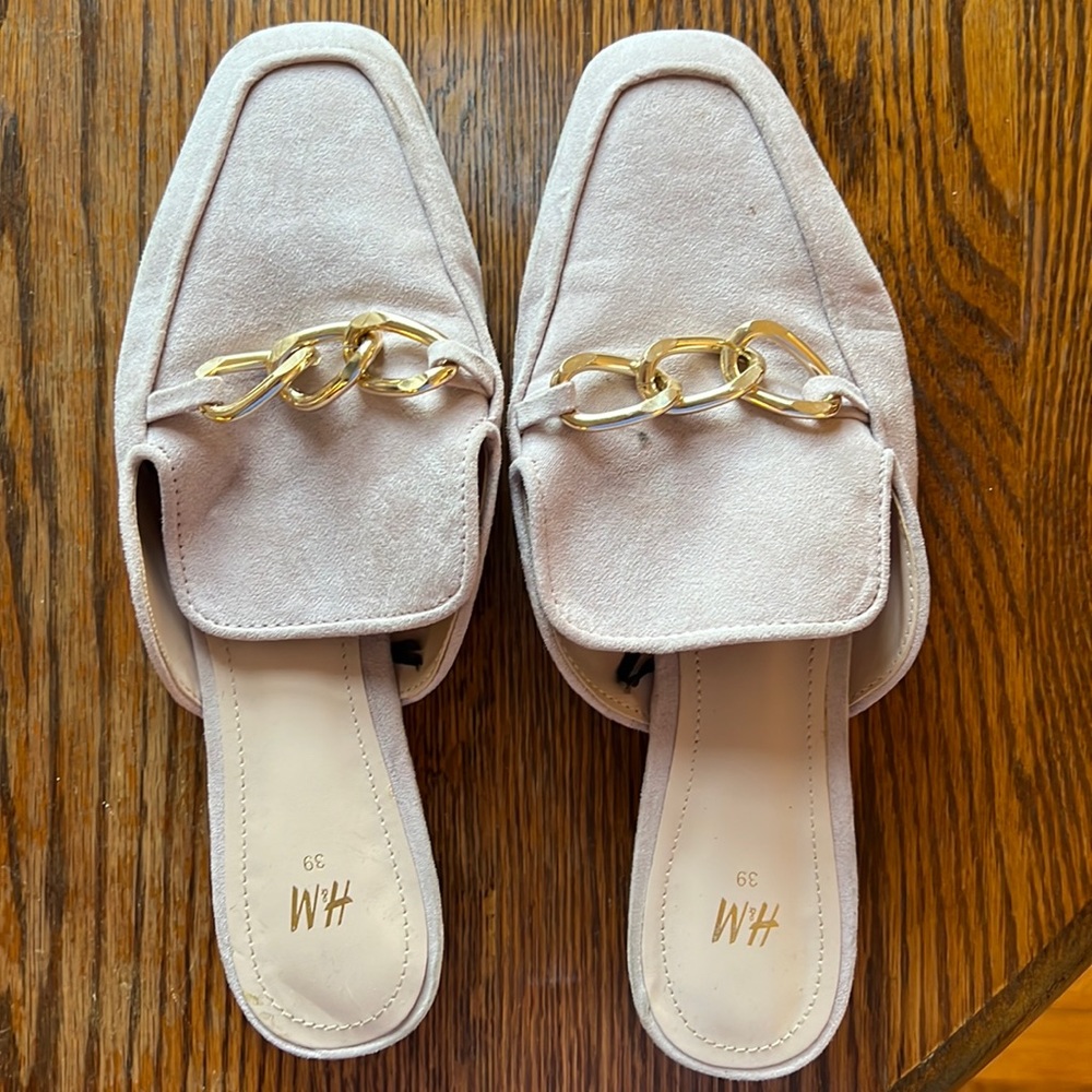 H&M dusty pink mules
